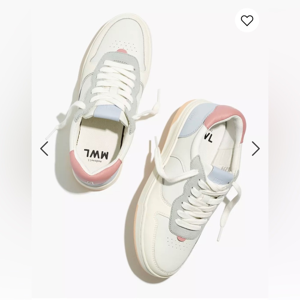 Madewell court low-top sneakers in pastel color block - size 8